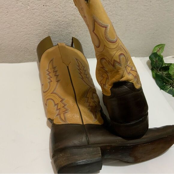 Rio of Mercedes Cowboy western Boots brown tan size 10B - Picture 10 of 15